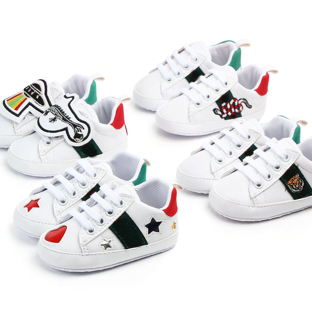 Baby Shoes Newborn Boys Girls Heart Star First Walkers Crib Shoes Kids Lace Up PU Sneakers Prewalker Sneakers от DHgate WW
