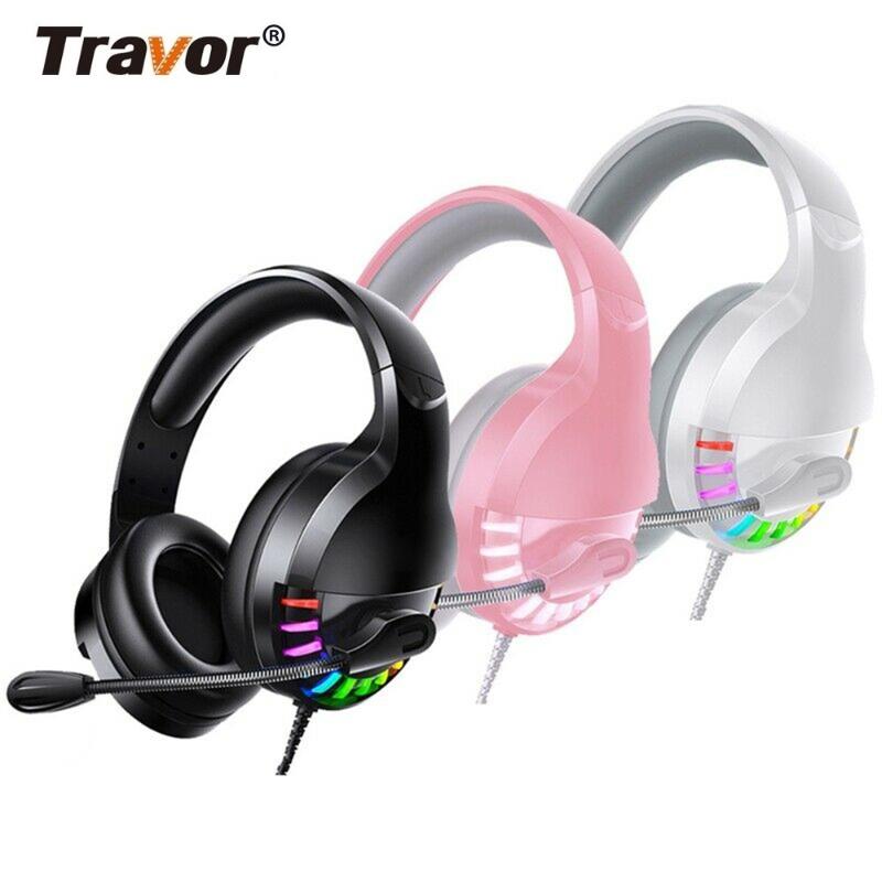 Travor Gaming Headset Surround Sound Stereo Wired Earphones USB Microphone Headphones for PC Laptop PS4 Xbox, White 
Travor Gaming Headset Surround Sound Stereo Wired Earphones USB Microphone Headphones for PC Laptop PS4 Xbox, White