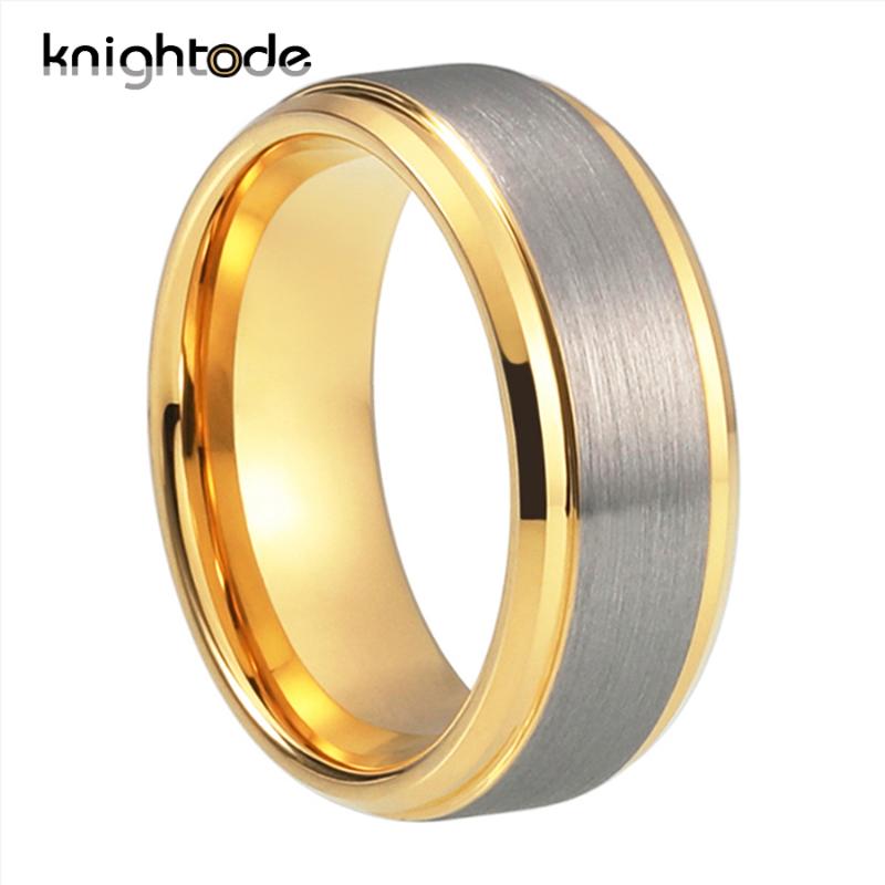 6mm 8mm Gold Tungsten Carbide Wedding Band For Couple Tungsten Ring Stepped Beveled Edges Silvery Brushed Finish Comfort Fit
6mm 8mm Gold Tungsten Carbide Wedding Band For Couple Tungsten Ring Stepped Beveled Edges Silvery Brushed Finish Comfort Fit