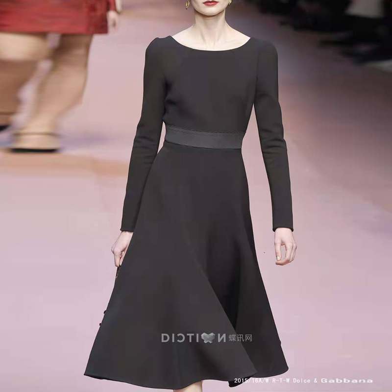 Runway Autumn New Stylish Long Mid-length Length Dress Black Around the Neck Women's High Quality Clothing 25fe
Runway Autumn New Stylish Long Mid-length Length Dress Black Around the Neck Women's High Quality Clothing 25fe