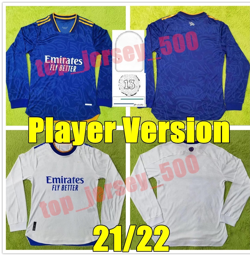 21 22 Player Version Long sleeve Real Soccer Jerseys 2021 2022 Home away 3rd HAZARD Madrid MODRIC Maillots de football Shirt BENZEMA MARCELO ASENSIO uniform, Home+champion patch
21 22 Player Version Long sleeve Real Soccer Jerseys 2021 2022 Home away 3rd HAZARD Madrid MODRIC Maillots de football Shirt BENZEMA MARCELO ASENSIO uniform, Home+champion patch