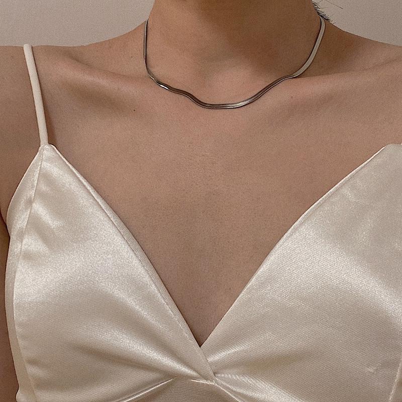New Silver Color Simple Snake Chain Choker Necklace for Women Clavicle Chains 2020 Fashion Jewelry Short aesthetic Necklaces
New Silver Color Simple Snake Chain Choker Necklace for Women Clavicle Chains 2020 Fashion Jewelry Short aesthetic Necklaces