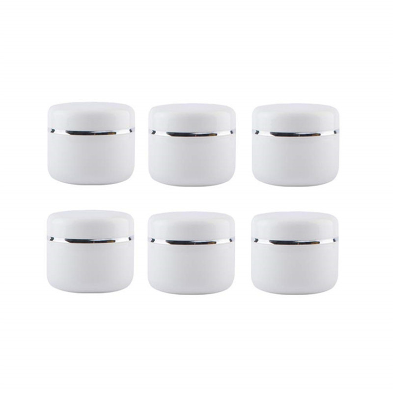 White Empty Refillable Cosmetic Bottle Plastic Jars with Lid Make Up Face Cream Lotion Storage Container Travel Bottle
