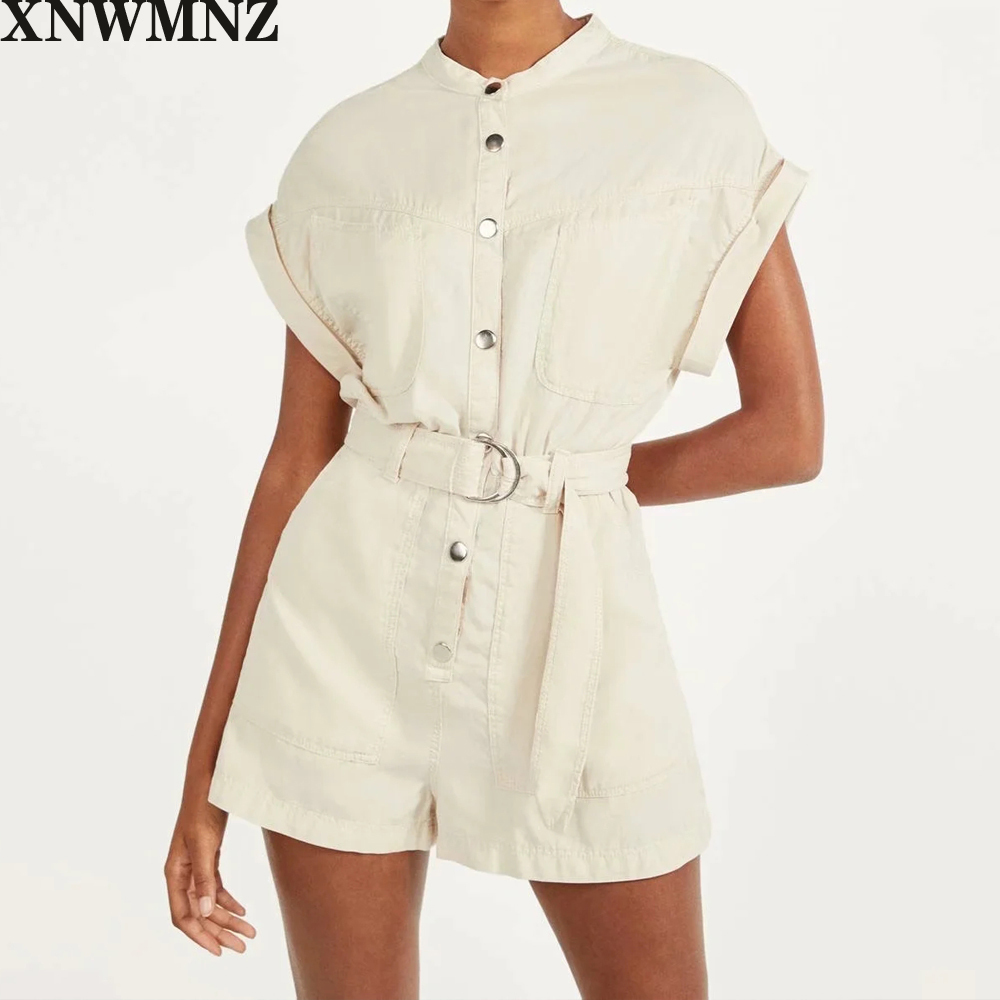 XNWMNZ ZA women Safari Style V Neck Jumpsuits Women Fashion Solid Jumpsuit Women Elegant Tie Belt Waist Jumpsuits Female Ladies T200704, Ivory
XNWMNZ ZA women Safari Style V Neck Jumpsuits Women Fashion Solid Jumpsuit Women Elegant Tie Belt Waist Jumpsuits Female Ladies T200704, Ivory