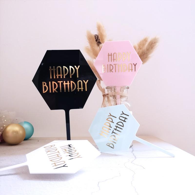 1pcs Hexagon Happy Birthday Acrylic Cake Topper Gold Foil Letters Cupcake Topper For Birthday Party Baby Shower Cake Decorations
1pcs Hexagon Happy Birthday Acrylic Cake Topper Gold Foil Letters Cupcake Topper For Birthday Party Baby Shower Cake Decorations