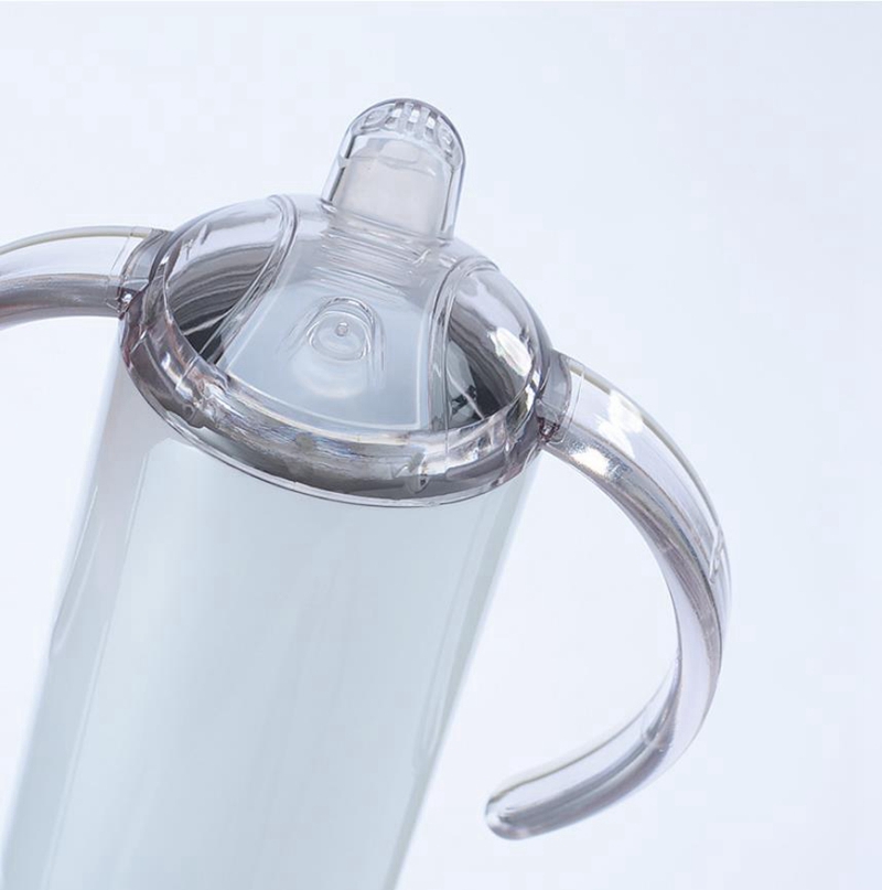 Sublimation Blanks Sippy Cup 12OZ Fatty Straight Kids Cups White Blank Water Bottle Stainless Steel Tumbler DW6048