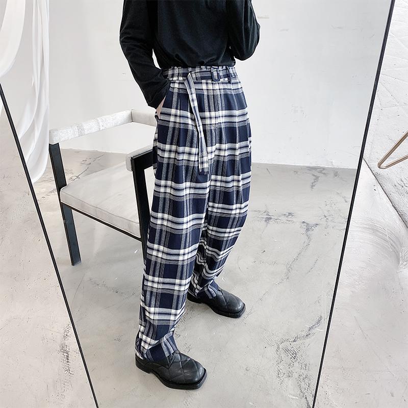 Korean retro high waist wide-leg pants trousers men's drape plaid trend Korean version of loose casual Business office trousers, Black
Korean retro high waist wide-leg pants trousers men's drape plaid trend Korean version of loose casual Business office trousers, Black
