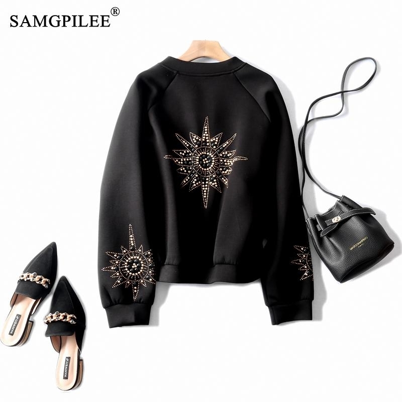 Winter Jackets For Women Office Lady Full Sleeve Solid Stand Collar Zipper Slim Standard Plus Size Women Autumn Jacket 3xl 201019