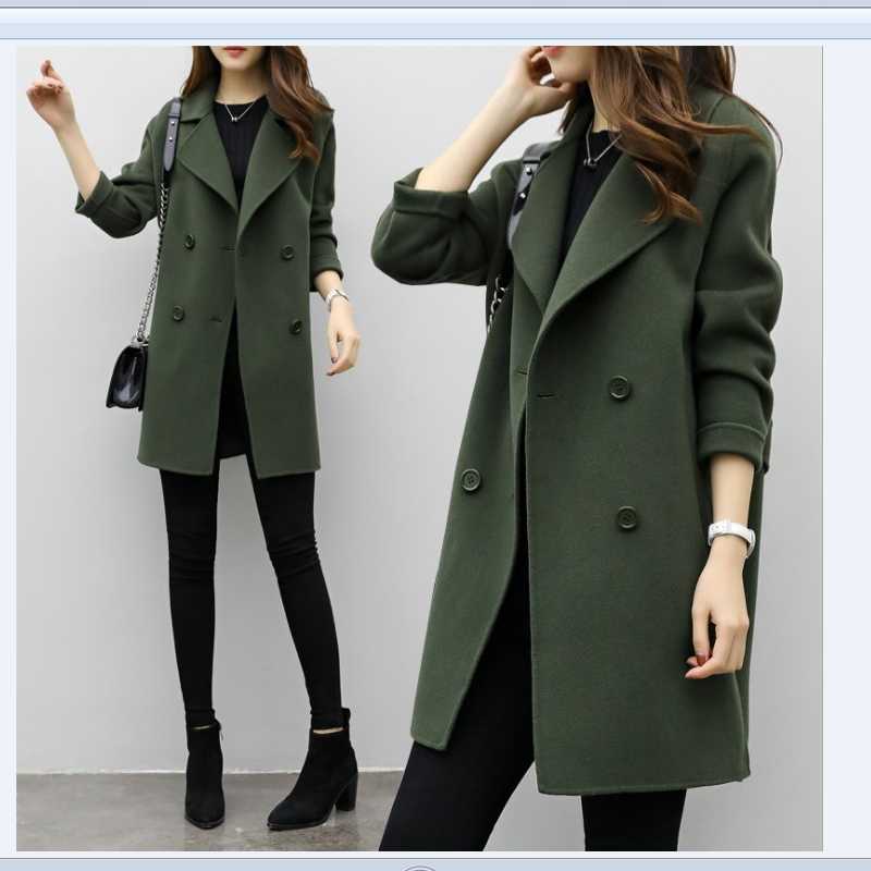 2021 autumn and winter Korean temperament women' woolen coat, women' slim and thin mid-length woolen coat, Black
2021 autumn and winter Korean temperament women' woolen coat, women' slim and thin mid-length woolen coat, Black