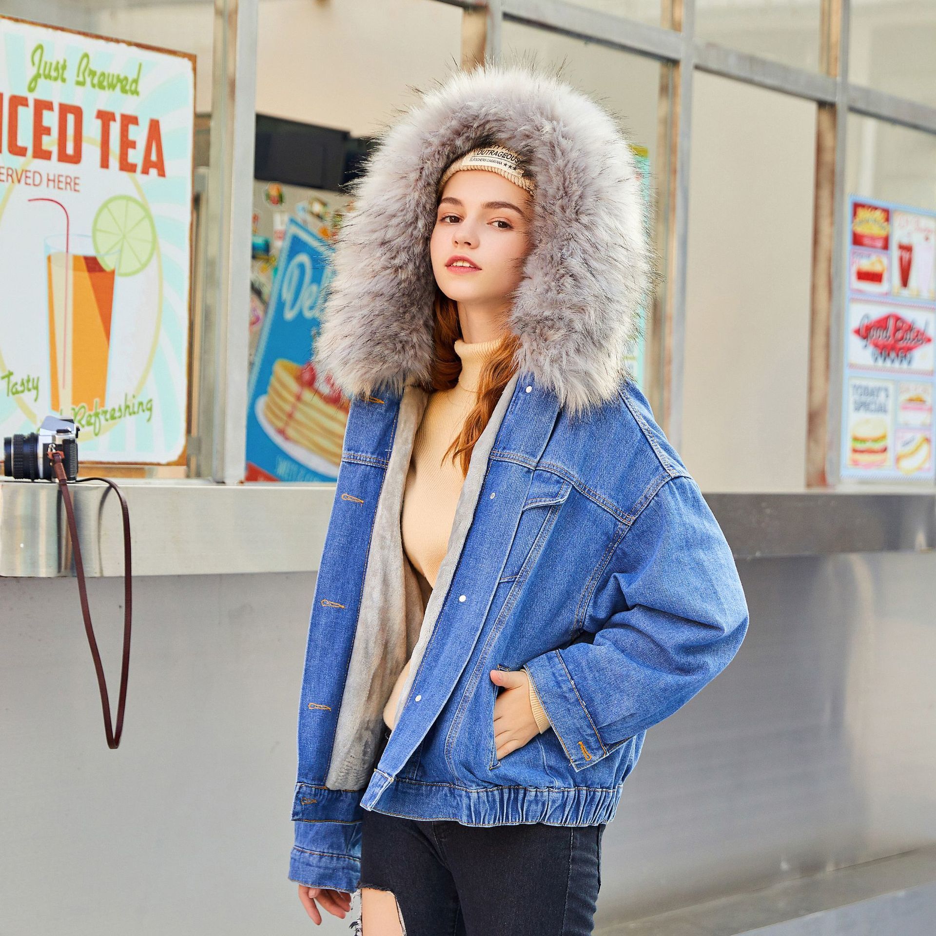 2021 The New New New Wool Coat Denim Female Casual Short Fur Collar of Multicolored Thick Cotton 8165, 001
2021 The New New New Wool Coat Denim Female Casual Short Fur Collar of Multicolored Thick Cotton 8165, 001