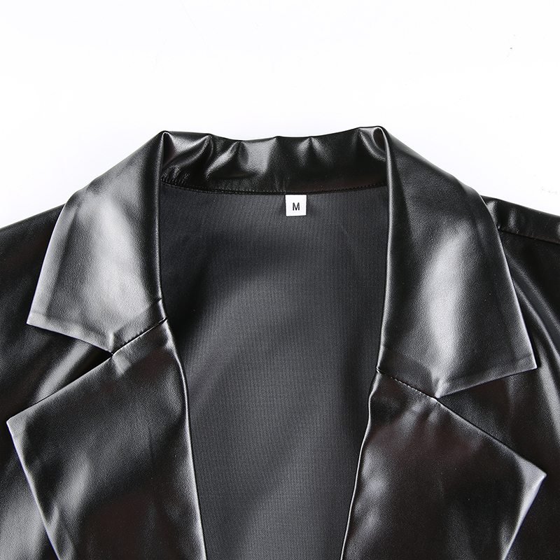 SUCHCUTE PU women leather jacket autumn coat streetwear black women Jacket y2k esthetic gothic vintage 90s outfits 201020