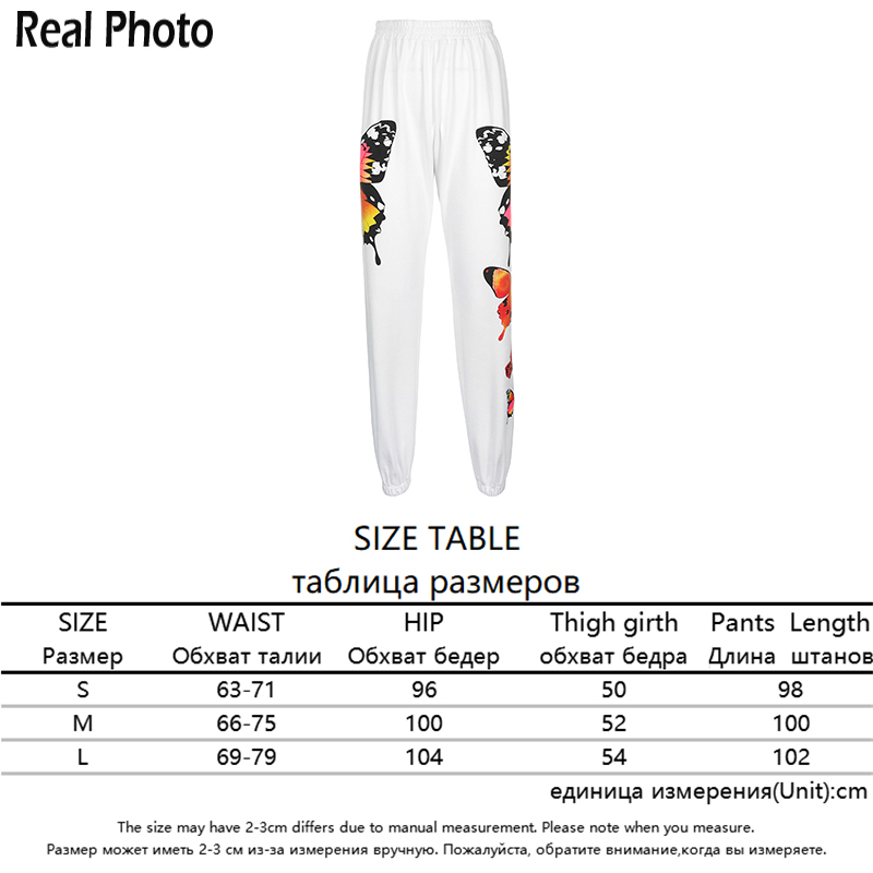 Rapwriter Streetwear Butterfly Print Sweatpants Joggers Women Fall Stretch High Waist Pants Harajuku Loose Trousers Fashion 201111