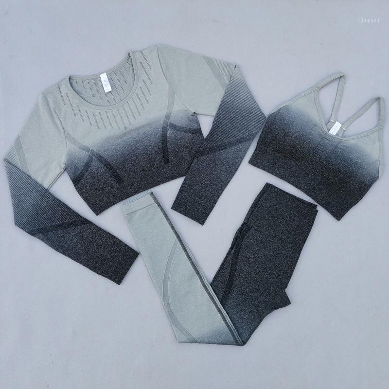 Seamless Yoga Set Women Gym Clothing Workout Set Long Sleeve Crop Top Sports Bra High Waist Fitness Leggings Sports Suits1, 2 pcs gray
Seamless Yoga Set Women Gym Clothing Workout Set Long Sleeve Crop Top Sports Bra High Waist Fitness Leggings Sports Suits1, 2 pcs gray