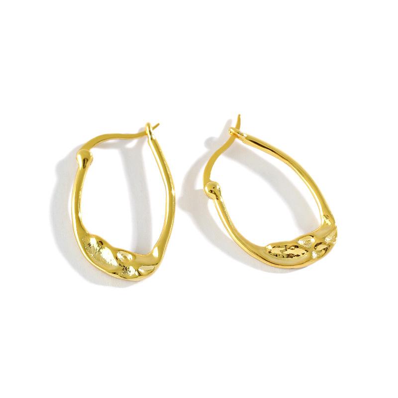 1Pair 18K Gold plated 925 Sterling silver Smooth concave-convex Geometric Hoop Huggie Earrings Jewelry tlE1033
1Pair 18K Gold plated 925 Sterling silver Smooth concave-convex Geometric Hoop Huggie Earrings Jewelry tlE1033