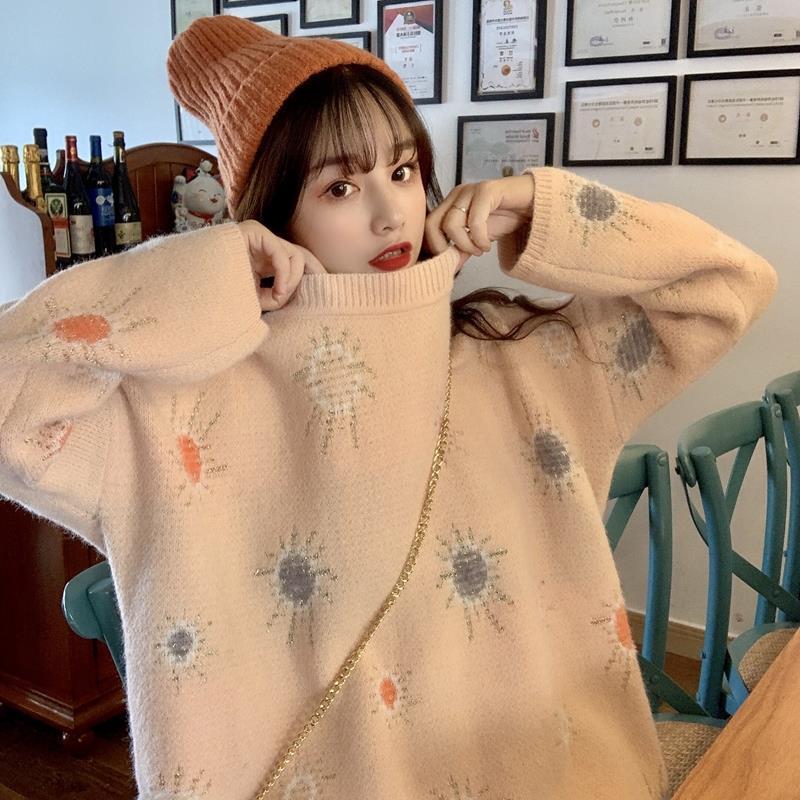 Autumn and Winter all-match fashion women' pullover loose outer wear thick long sleeve base, Pink
Autumn and Winter all-match fashion women' pullover loose outer wear thick long sleeve base, Pink