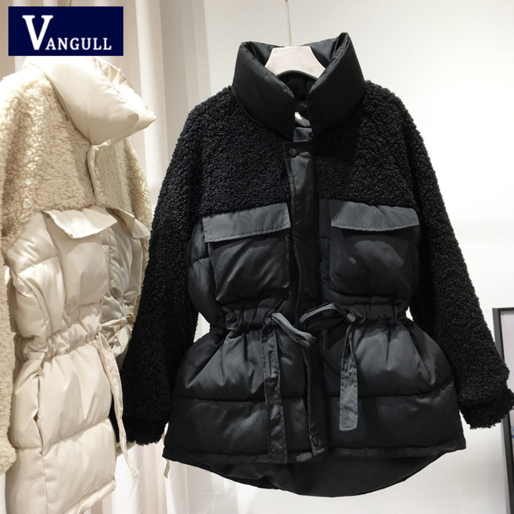 Vangull Women Drawstring Waist Parkas Winter New Loose Casual Warm Lamb Hair Stitching Down Cotton Female Jacket, Black
Vangull Women Drawstring Waist Parkas Winter New Loose Casual Warm Lamb Hair Stitching Down Cotton Female Jacket, Black