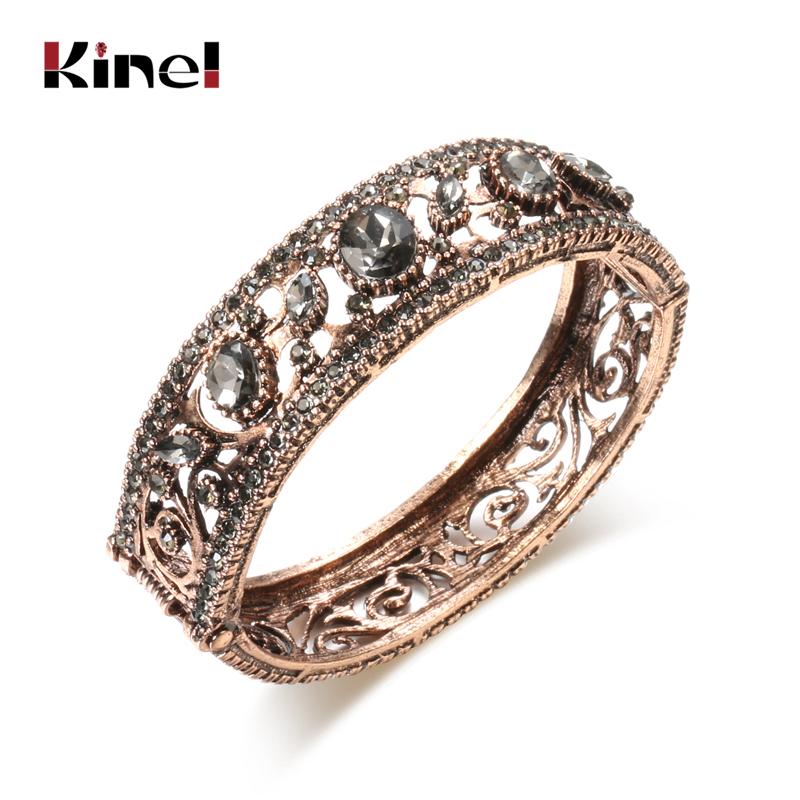 Kinel New Retor Gold Color Boho Bangle for Women Grey crystal Flower Elastic C Shape Turkish Vintage Gift
Kinel New Retor Gold Color Boho Bangle for Women Grey crystal Flower Elastic C Shape Turkish Vintage Gift