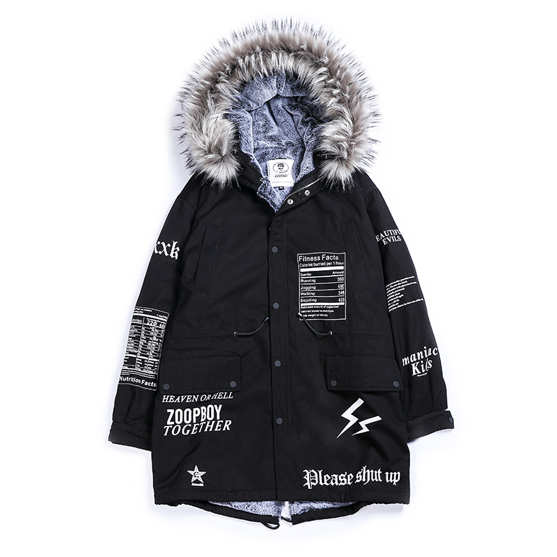 ZURICHOUSE Hip-hop Winter Coat Women Long Fur Collar Warm Parka 2020 Street Style Oversize Couple Hooded Fleece Jacket Ladies T200114