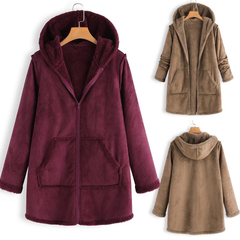 Women's Fashion Pocket Coat 2020 Female Winter Plush Hooded Long Sleeve Warm Coat, Khaki
Women's Fashion Pocket Coat 2020 Female Winter Plush Hooded Long Sleeve Warm Coat, Khaki