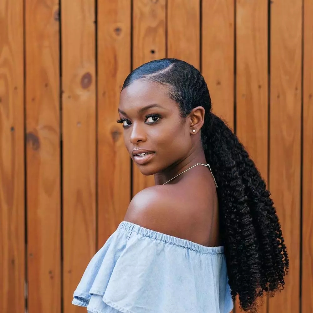 Afro Kinky Curly Hair Ponytails Natural Human Hair 120g brazilian Human Ponytail Extensions Clip In Remy
