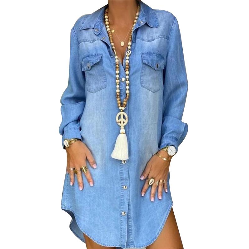 Casual Dresses Fashion Women Long Sleeve Turn Down Collar Pockets Denim Mini Dress Fitness Stylish Autumn Spring Button Streetwear, As pic
Casual Dresses Fashion Women Long Sleeve Turn Down Collar Pockets Denim Mini Dress Fitness Stylish Autumn Spring Button Streetwear, As pic