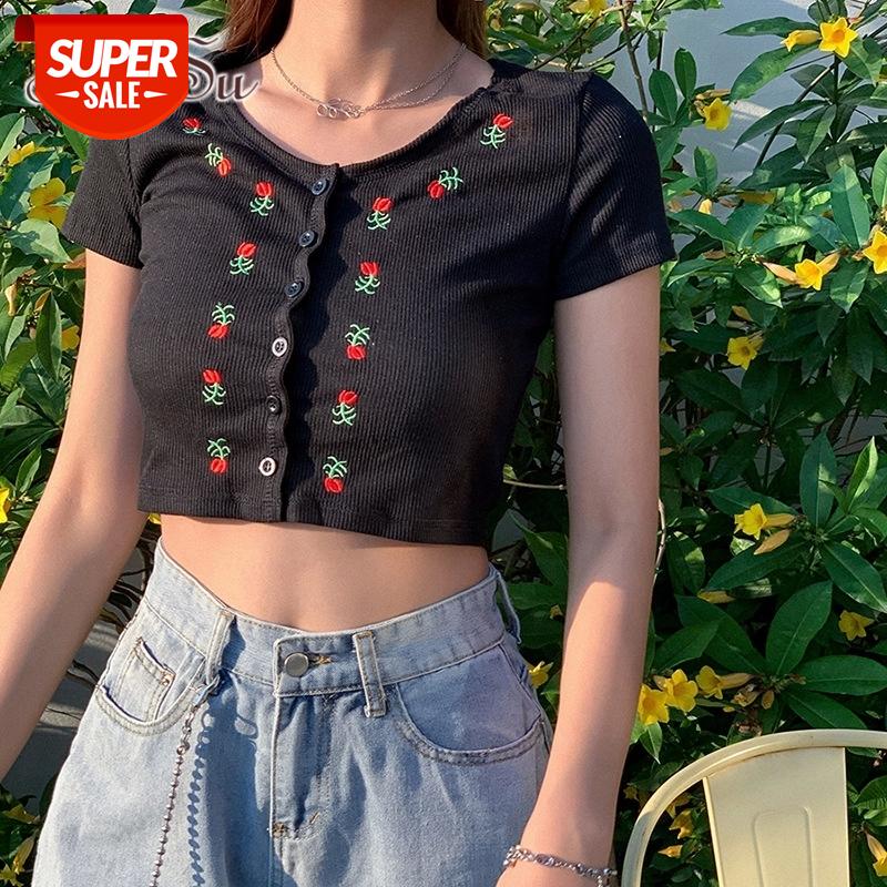 ArtSu Casual Short Sleeve Floral Embroidery Black Crop Top 2020 Summer T-shirt Women Cute Tee Shirt Femme Streetwear ASTS21601 #DM2x, White
ArtSu Casual Short Sleeve Floral Embroidery Black Crop Top 2020 Summer T-shirt Women Cute Tee Shirt Femme Streetwear ASTS21601 #DM2x, White