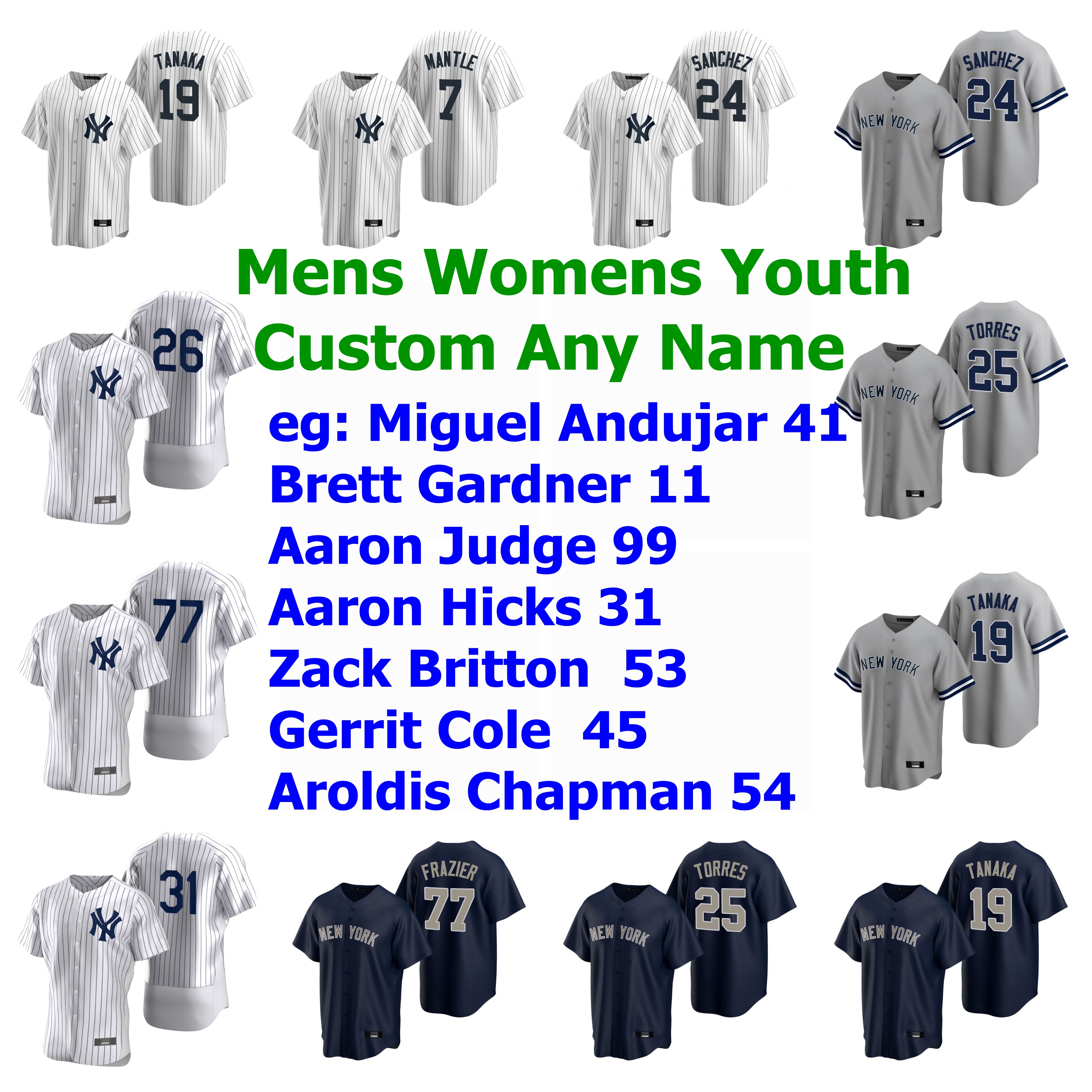 Aroldis Chapman Jersey Miguel Andujar Brett Gardner Aaron Judge Aaron Hicks Zack Britton Gerrit Cole Deivi Garcia Baseball Jerseys Customize, Youth 2020 cool base gray
Aroldis Chapman Jersey Miguel Andujar Brett Gardner Aaron Judge Aaron Hicks Zack Britton Gerrit Cole Deivi Garcia Baseball Jerseys Customize, Youth 2020 cool base gray