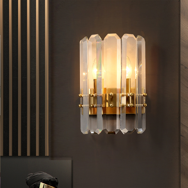 Postmodern bedside bedroom crystal wall lamps Nordic copper lamp living room TV background aisle corridor lights
Postmodern bedside bedroom crystal wall lamps Nordic copper lamp living room TV background aisle corridor lights