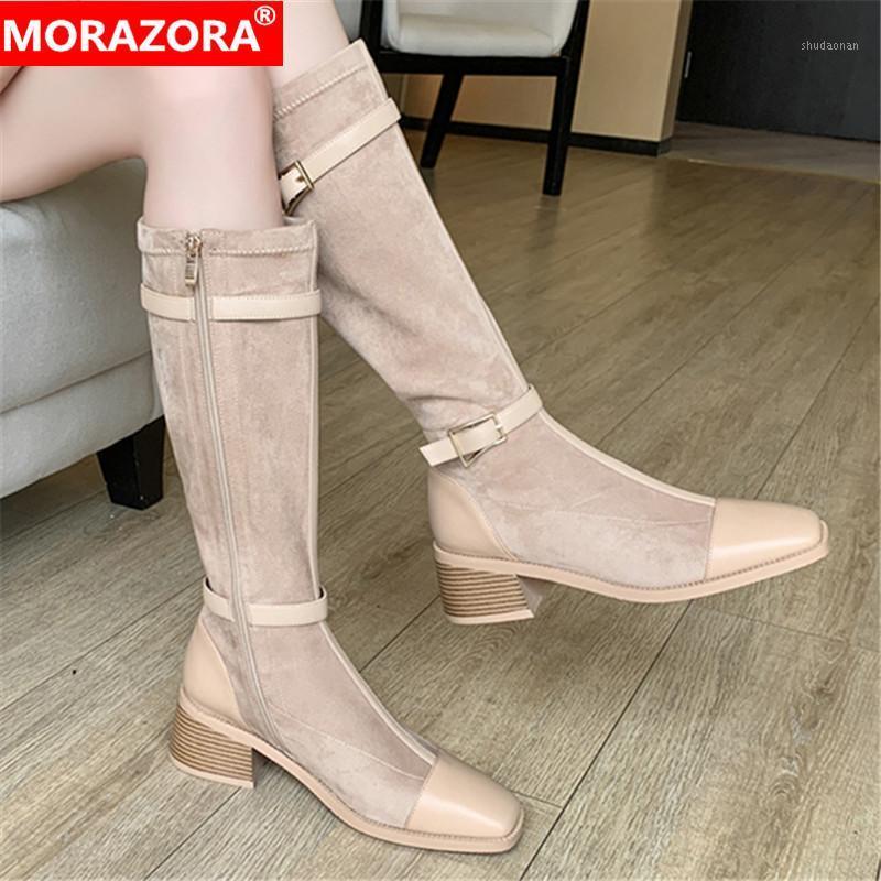 MORAZORA 2021 New Arrival Women Boots Thick Heels Square Toe Buckle Knee High Boots Autumn Winter Black Apricot Ladies Shoes1
MORAZORA 2021 New Arrival Women Boots Thick Heels Square Toe Buckle Knee High Boots Autumn Winter Black Apricot Ladies Shoes1
