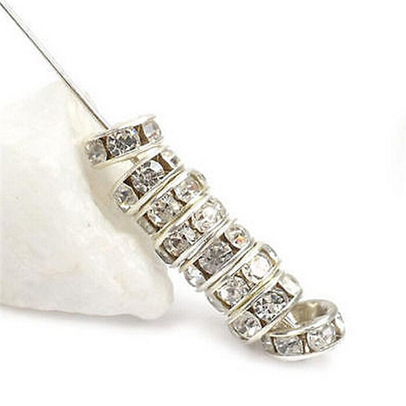 500pcs/lot Metal Alloy 18K Gold Silver Color Crystal Rhinestone Rondelle Loose Beads Spacer for DIY Jewelry Making Wholesale Price