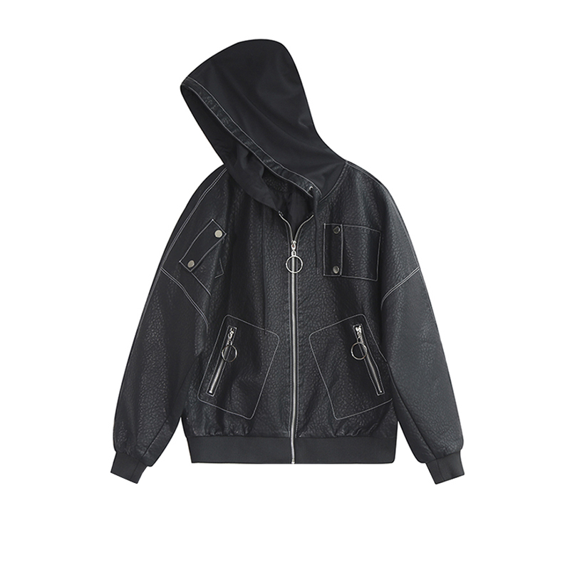 2021 New Autumn of the Casual Soft with Leather Plutonium Hood Biker Women' High Street Outerwear Jacket JW9X, Black
2021 New Autumn of the Casual Soft with Leather Plutonium Hood Biker Women' High Street Outerwear Jacket JW9X, Black