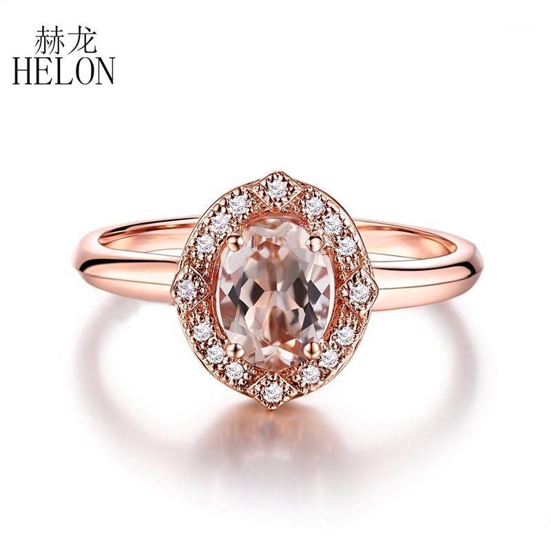 HELON Solid 10K Rose Gold Flawless Oval Cut 7x5mm Genuine Morganite & Diamonds Women Trendy Fine Jewelry Engagement Wedding Ring1
HELON Solid 10K Rose Gold Flawless Oval Cut 7x5mm Genuine Morganite & Diamonds Women Trendy Fine Jewelry Engagement Wedding Ring1