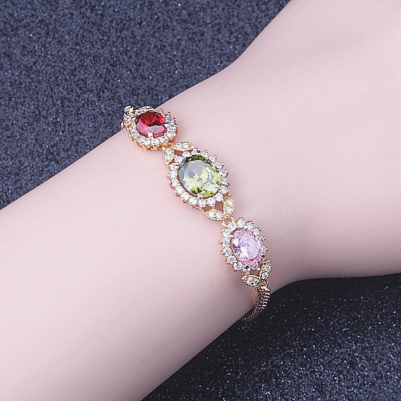 Coloorful Cubic Zirconia Crystal Gold Colour Fashion jewelry Bracelets armbanden voor vrouwenS093
Coloorful Cubic Zirconia Crystal Gold Colour Fashion jewelry Bracelets armbanden voor vrouwenS093