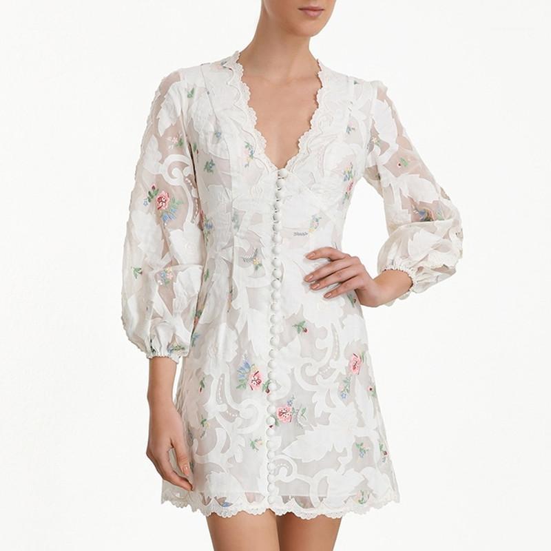 2020 Autumn Sexy V-neck Puff Sleeve Mini Dress Women Elegant Flower Embroidery Dress High end Designer Runway Vintage1, Short dressr
2020 Autumn Sexy V-neck Puff Sleeve Mini Dress Women Elegant Flower Embroidery Dress High end Designer Runway Vintage1, Short dressr
