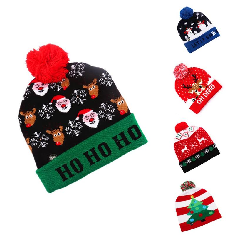 Christmas Decorations Adult Children Knitted Christmas Hat Colorful Luminous Knitted Hat (with Button Battery CR2032
Christmas Decorations Adult Children Knitted Christmas Hat Colorful Luminous Knitted Hat (with Button Battery CR2032