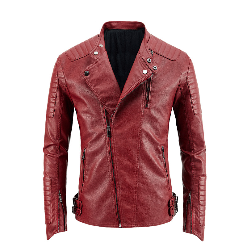 2021 Negizber Locomotive Leather Solid Color Streetwear New Spring Male Jacket Hip Hop Lapel Zipper Pz9b, Red.
2021 Negizber Locomotive Leather Solid Color Streetwear New Spring Male Jacket Hip Hop Lapel Zipper Pz9b, Red.