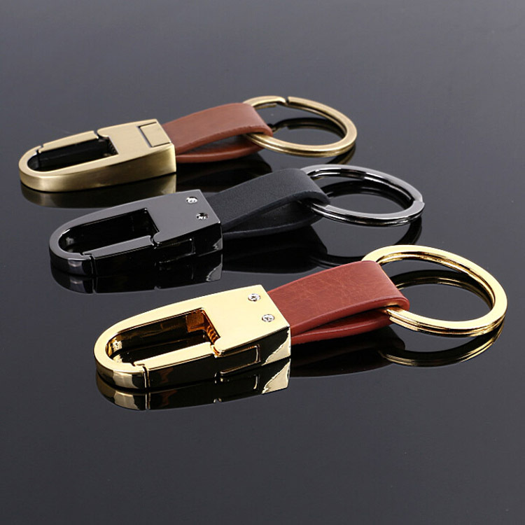 Simple Classic Design High Quality Genuine Leather Keychain Key Car Keychains for Men Gift