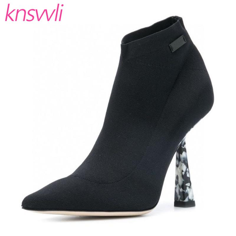 New Knit Stretch Boots Women Strange Heel Brand Shoes Woman Pointy Toe Sock Boots Ladies High Heel Ankle Women Party Shoes, Blue 
New Knit Stretch Boots Women Strange Heel Brand Shoes Woman Pointy Toe Sock Boots Ladies High Heel Ankle Women Party Shoes, Blue