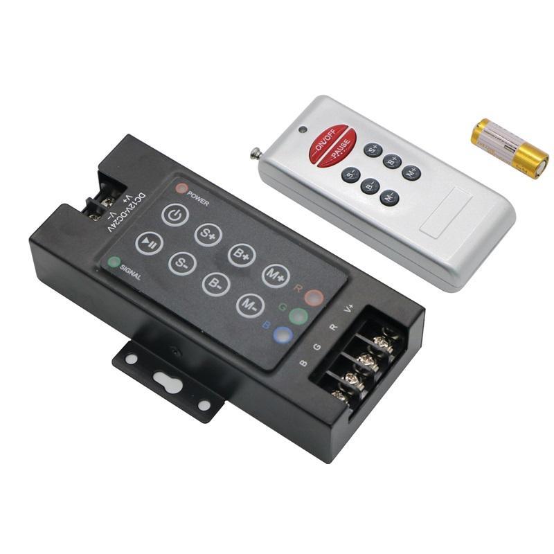 Black Iron DC 12V-24V 30A 8key Wirelesss RF RGB LED Controller with Remote for RGB Led Strip 
Black Iron DC 12V-24V 30A 8key Wirelesss RF RGB LED Controller with Remote for RGB Led Strip