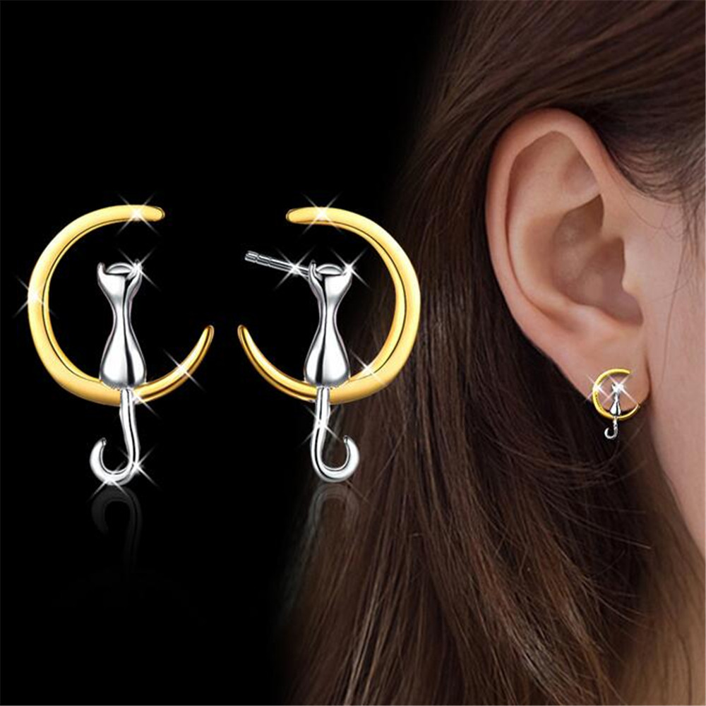 WQQCR Fashion Jewelry Earrings Cute Animal Cat Kitten Cat's Ear Studs Prisoner for Women Gift Cat's Moon Stand Earrings
WQQCR Fashion Jewelry Earrings Cute Animal Cat Kitten Cat's Ear Studs Prisoner for Women Gift Cat's Moon Stand Earrings
