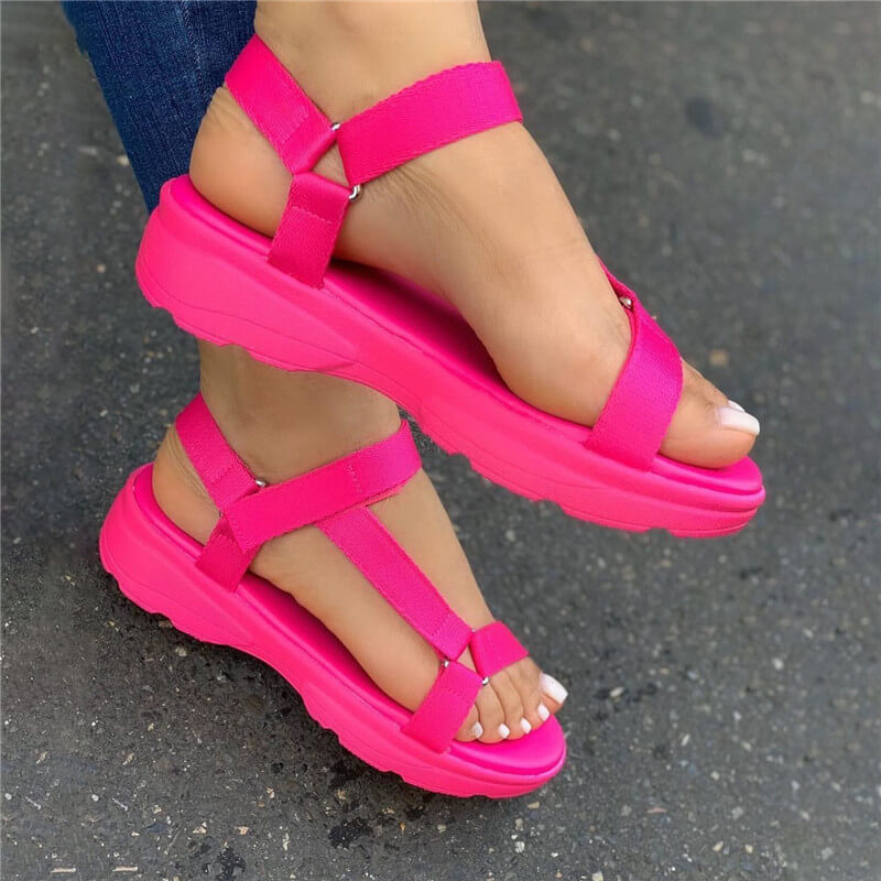 Summer Sandals Womens shoes Big size Soft multi colors sandals Beach Ankle Wedge Platform Shoes Ladies Girls sandals for women