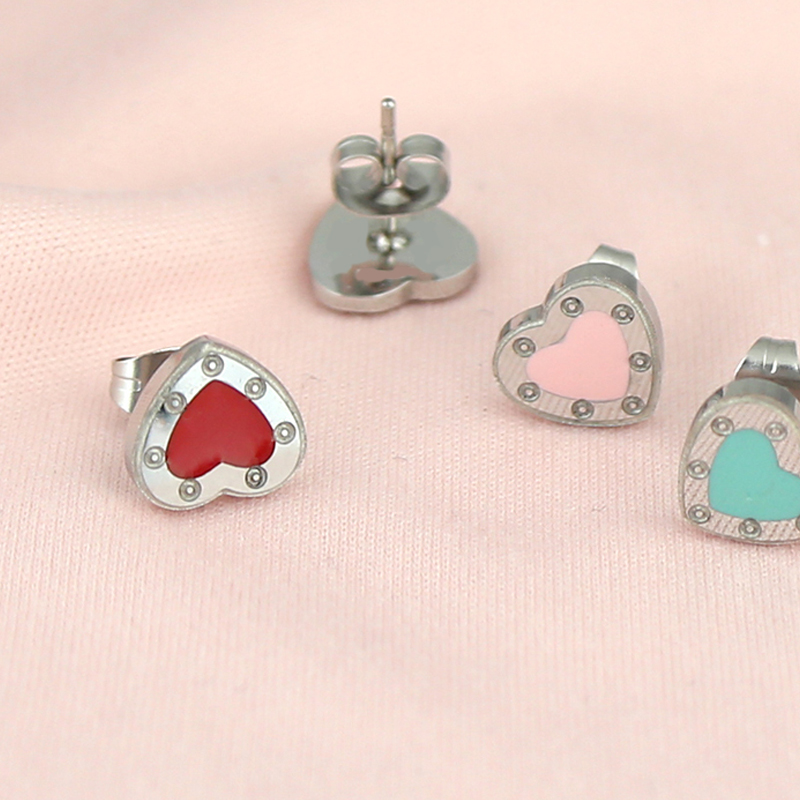 10mm Heart Earring Stud Women Stainless Steel Couple Earring Red Flannel Bag Jewelry Wholesale 7 O'clock Blue Green Pink
10mm Heart Earring Stud Women Stainless Steel Couple Earring Red Flannel Bag Jewelry Wholesale 7 O'clock Blue Green Pink