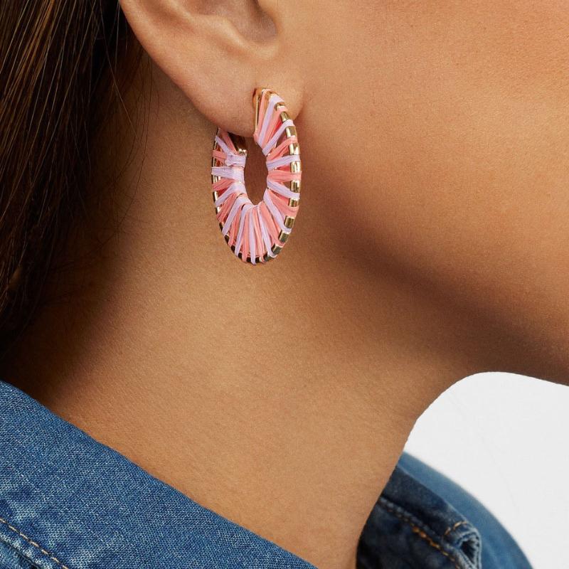 Fashion Jewelry Summer Fancy Hoop Earring Mix Color Block Straw Raffia Statement Earrings for women
Fashion Jewelry Summer Fancy Hoop Earring Mix Color Block Straw Raffia Statement Earrings for women