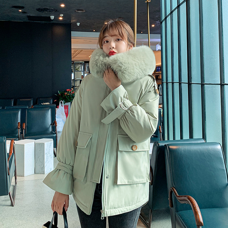 Winter Jacket Women New Warm Thick Cotton Overcoat Femme Coars Loose Hooded Casual Long Parka Mujer Black Coat Female 201019