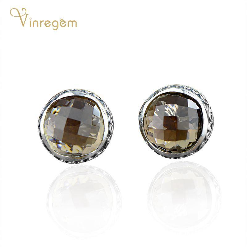 Stud Vinregem 100% 925 Sterling Silver Round Cut Smoky Quartz Emerald Gemstone Wedding Engagement Vintage Studs Earrings Fine Jewelry, Golden;silver
Stud Vinregem 100% 925 Sterling Silver Round Cut Smoky Quartz Emerald Gemstone Wedding Engagement Vintage Studs Earrings Fine Jewelry, Golden;silver