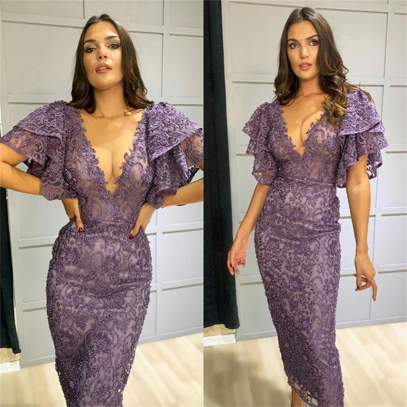 Real Image Evening Dresses Beads Appliqued Mermaid Prom Dresses Gorgeous Custom Made Formal Party Pageant Gown Sexy V Neck Sweep Train