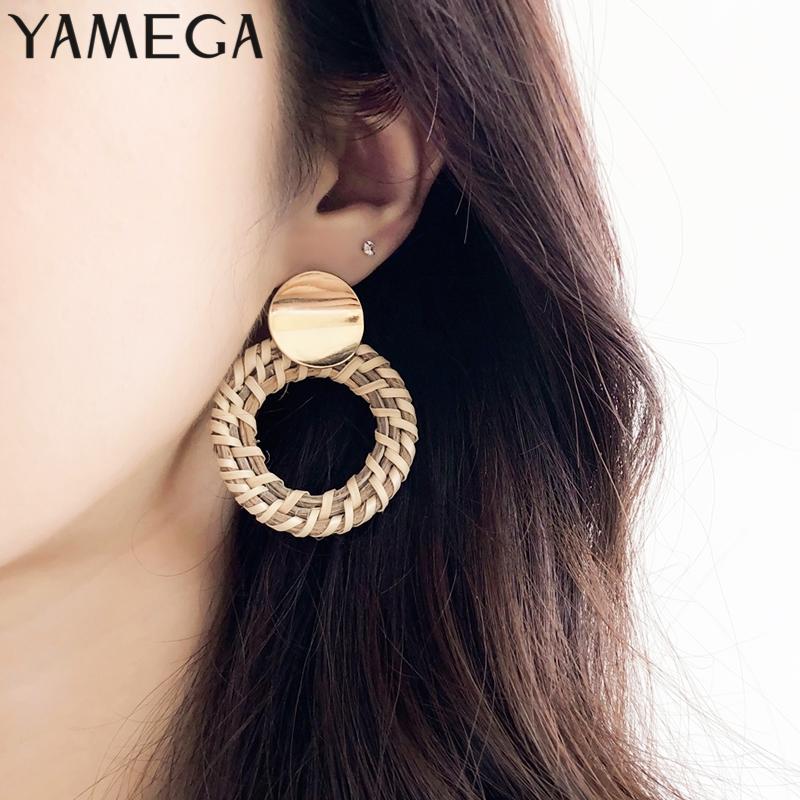 Hoop & Huggie YAMEGA Handmade Korean Rattan Earrings Unique Wood Small Statement Gold Earring Studs Fashion Jewelry For Women
Hoop & Huggie YAMEGA Handmade Korean Rattan Earrings Unique Wood Small Statement Gold Earring Studs Fashion Jewelry For Women