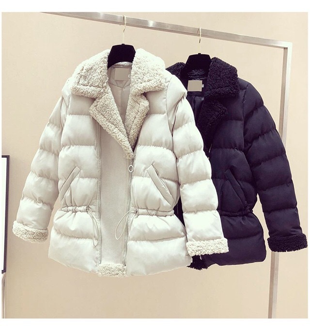 Han edition of the cotton female winter long lambs wool cottonpadded jacket down cottonpadded jacket with thick coat ins 201027