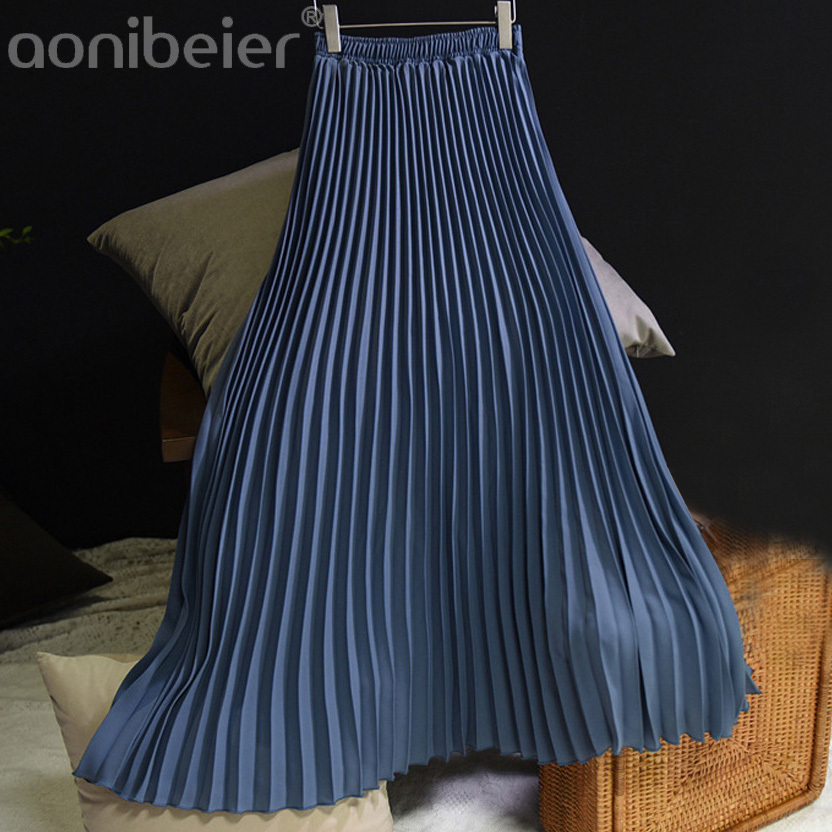 Aonibeier Women Maxi Skirts Spring Elastic High Waist Pleated Skirt Black Yellow Length 90cm Vintage Womens Long Skirt Y200326
Aonibeier Women Maxi Skirts Spring Elastic High Waist Pleated Skirt Black Yellow Length 90cm Vintage Womens Long Skirt Y200326