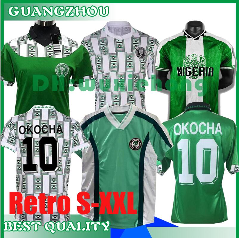 1994 1996 1998 OKOCHA KANU WEST FINIDI Mens Retro Soccer Jerseys 94 96 98 Home Green White Away Short Sleeve Football Shirt S-XXL, Black
1994 1996 1998 OKOCHA KANU WEST FINIDI Mens Retro Soccer Jerseys 94 96 98 Home Green White Away Short Sleeve Football Shirt S-XXL, Black